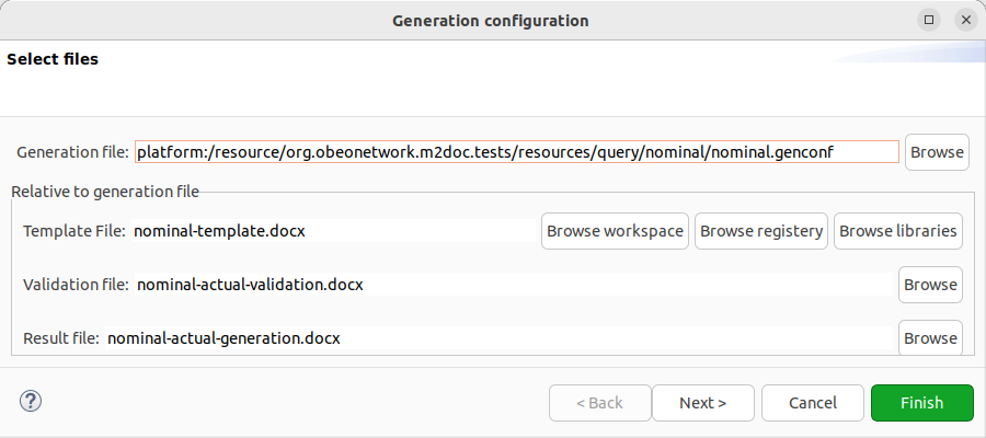 The Generation Configuration Wizard.